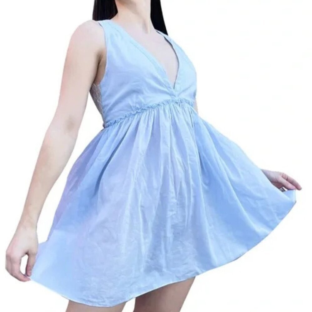 Floreat Anthropologie Lace Panel Babydoll Cotton Silk Mini Dress 20243